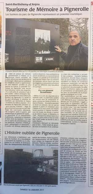 Article du Courrier de l'Ouest du 14 janvier 2027