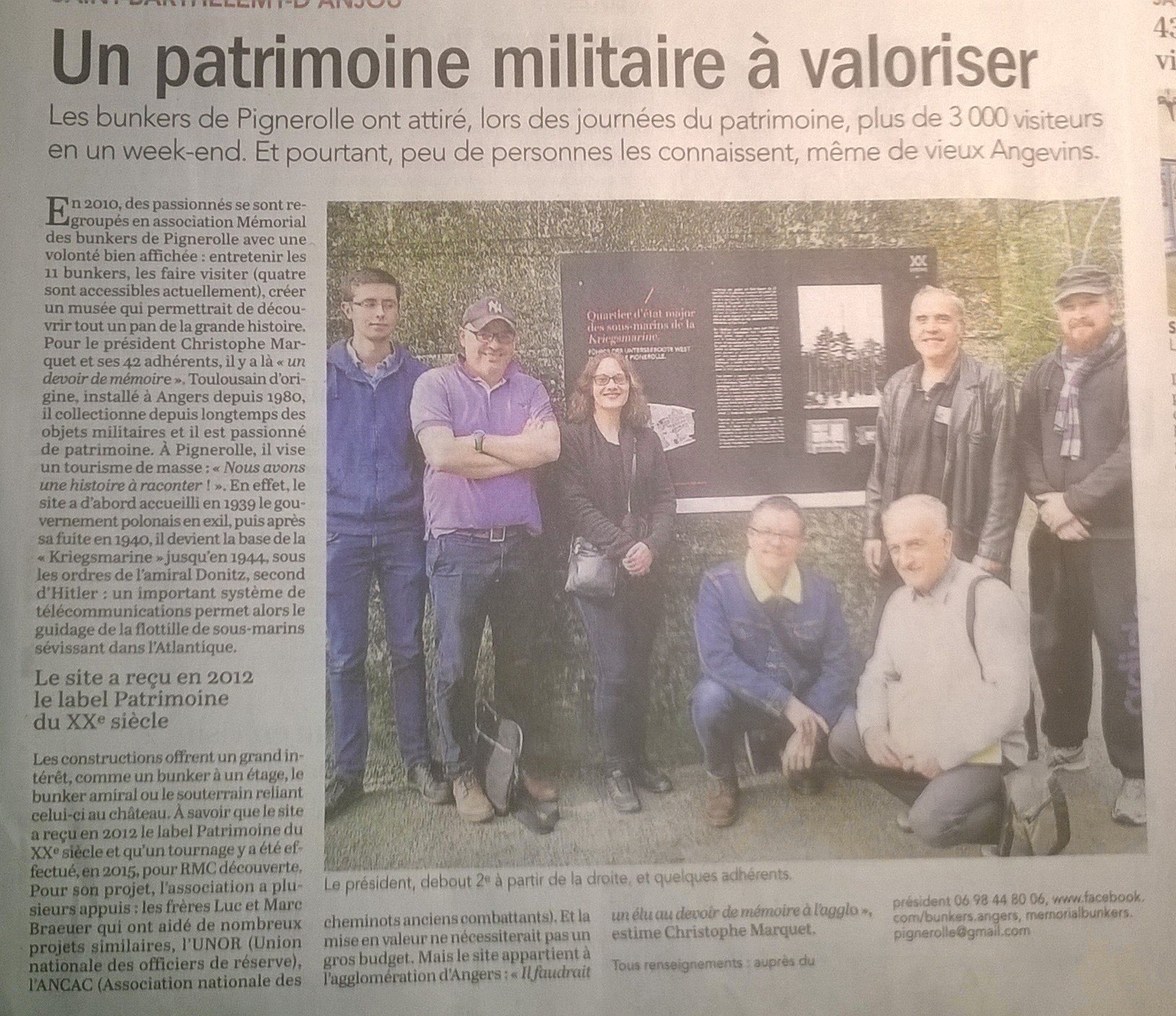 Article du Courrier de l'Ouest du 19 octobre 2017