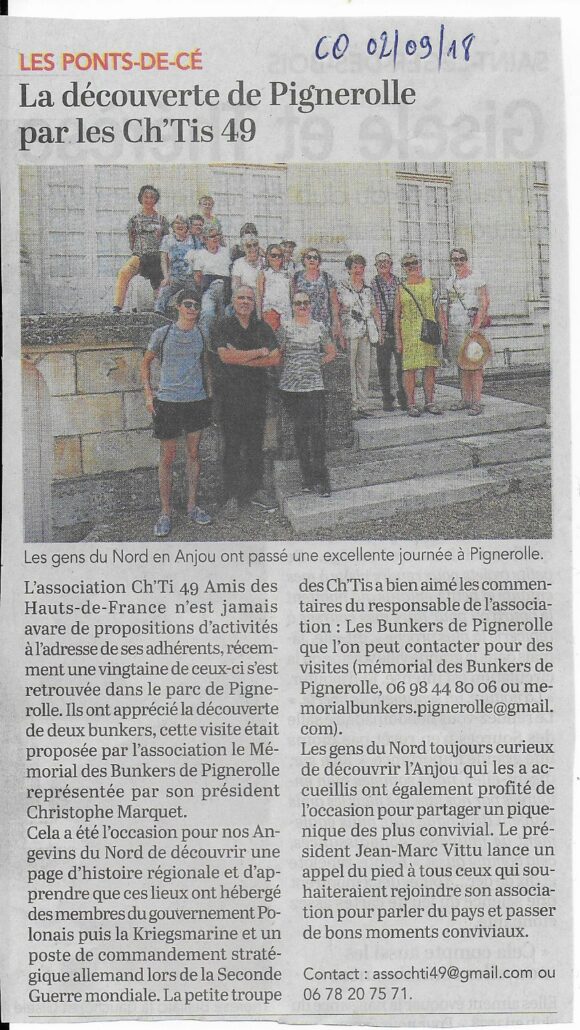 Article du Courrier de l'Ouest du 2 septembre 2018