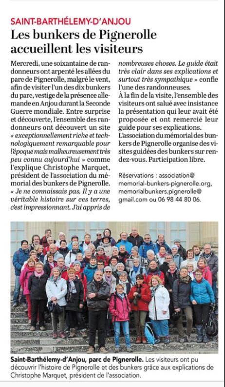 Article du Courrier de l'Ouest du 19 mars 2019 