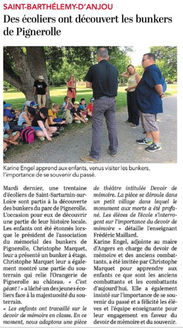 Article du Courrier de l'Ouest du 27 juin 2019 