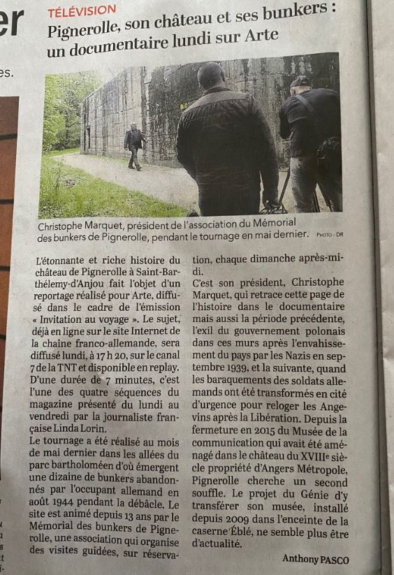 Article du Courrier de l'Ouest du 12 janvier 2024