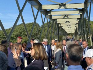 Cérémonie de l'inauguration de la réouverture du Pont de Pruniers le 28 août 2024