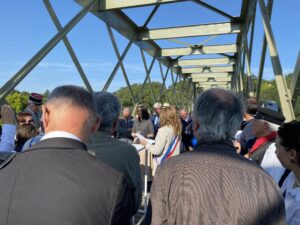 Cérémonie de l'inauguration de la réouverture du Pont de Pruniers le 28 août 2024