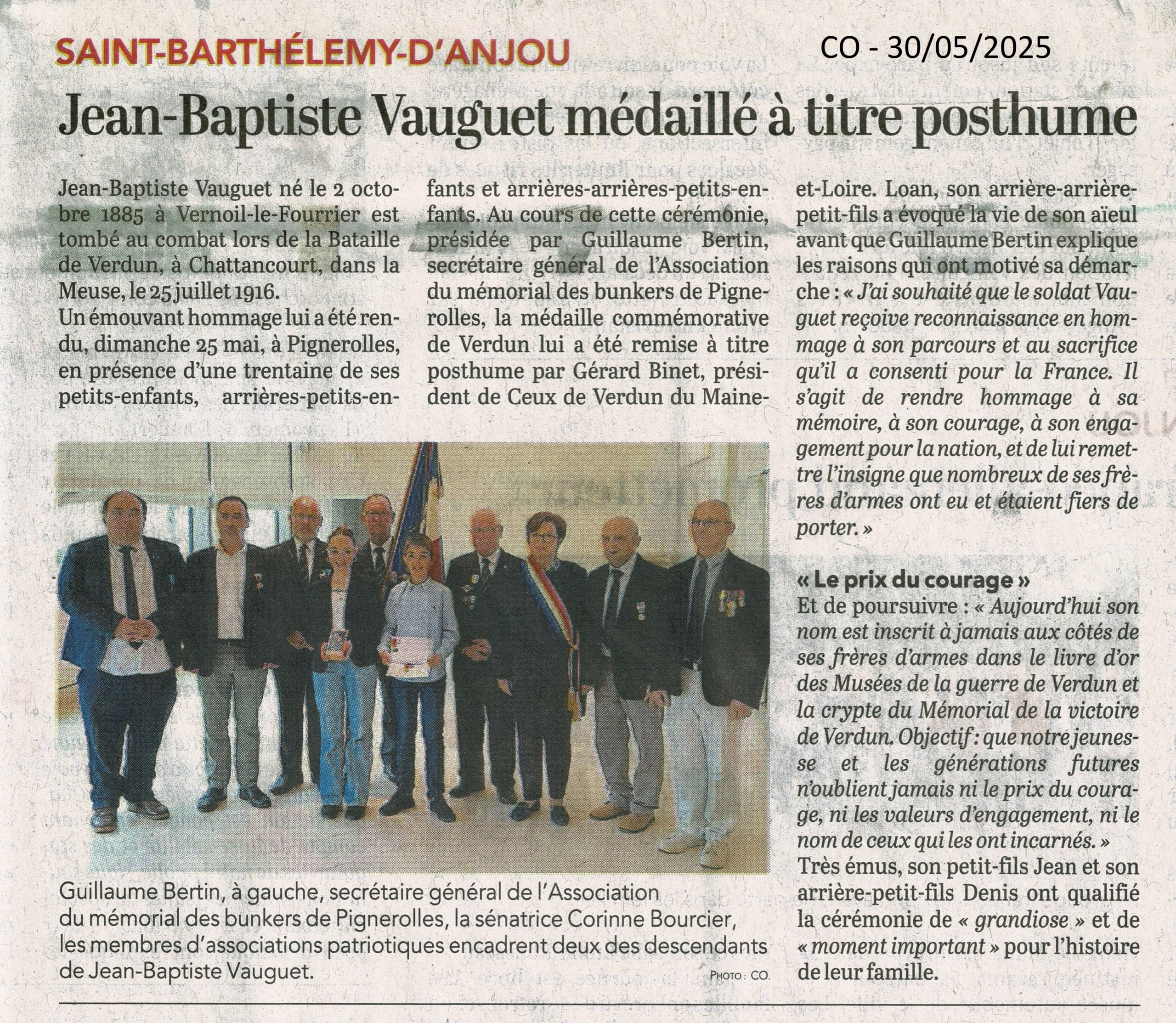 Médaille VERDUN VAUGUET Jean-Baptiste
