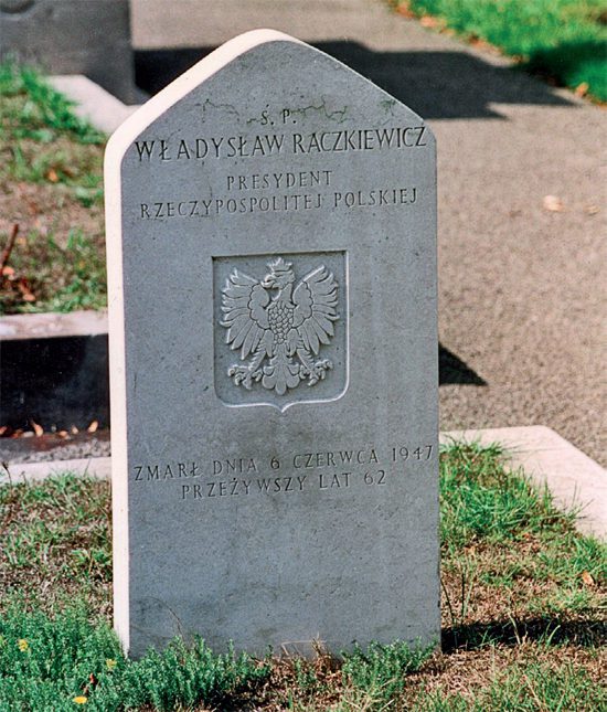 La sépulture du Président Raczkiewicz